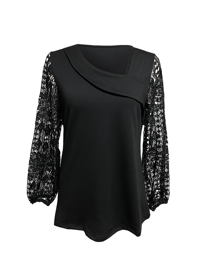 Damen Designer Bluse mit Spitzeneinsätzen und elegantem Schnitt Drune