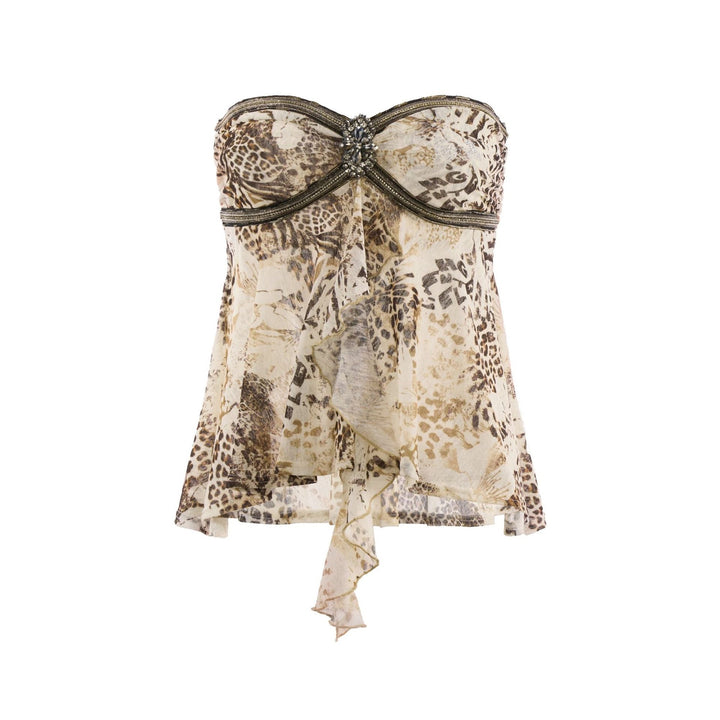 Damen Bandeau-Blusenshirt mit glitzernden Akzenten Drune