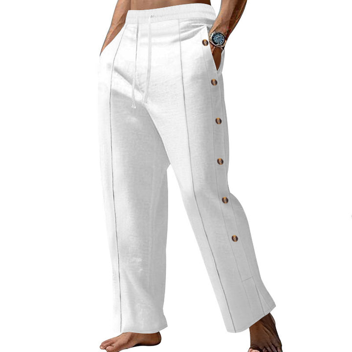 Herren Elegante Freizeithose mit verstellbarem Bund und praktischen Druckknöpfen Drune