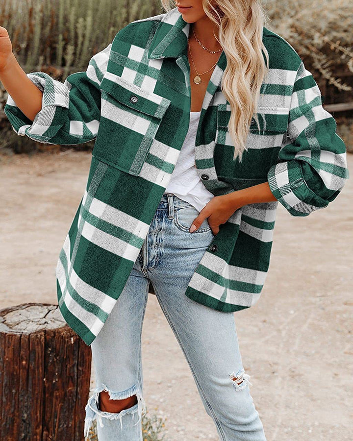 Damen Flanelljacke mit Karomuster Drune