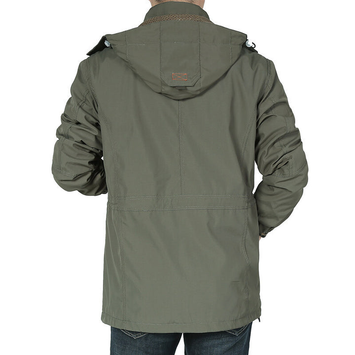 Herren nan thermisch gefütterter Utility-Parka mit weichem Teddyinnenfutter, Kapuze und multifunktionalen Taschen Drune
