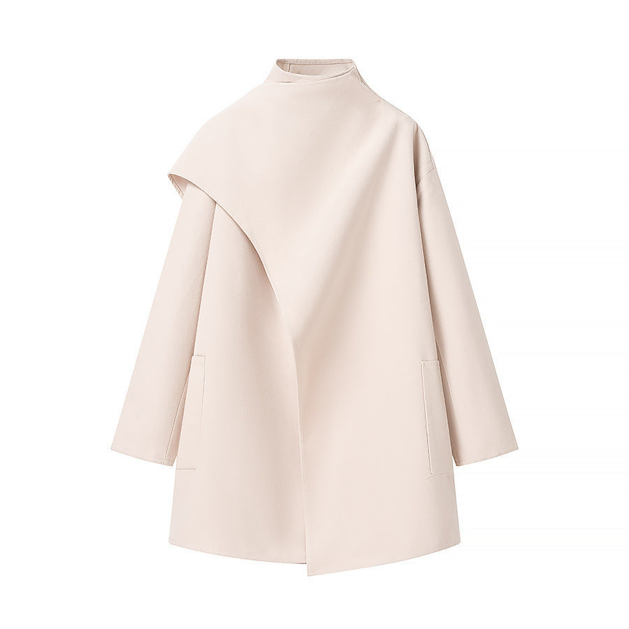 Damen Modische Überjacke mit asymmetrischem Schnitt und praktischen Taschen Drune