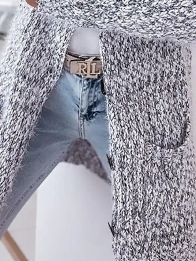 Damen Grobstrickjacke mit Kapuze und praktischen Taschen Drune