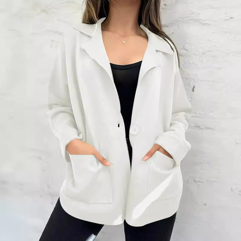 Damen oversized Blazerjacke mit praktischen Taschen und lässigem Schnitt Drune