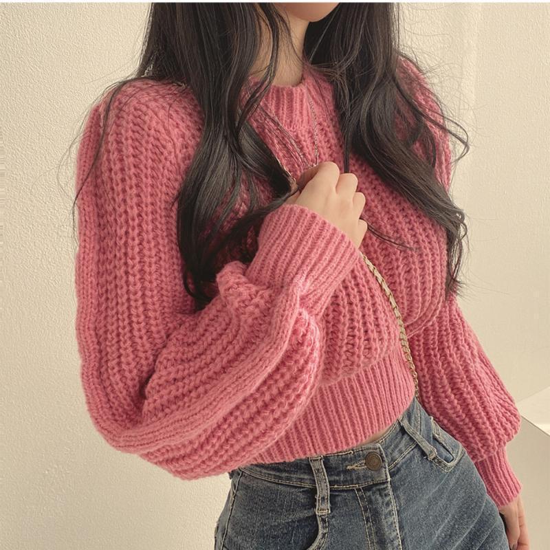 Damen Strickpullover mit weichem Material und modischem Rippenmuster Drune