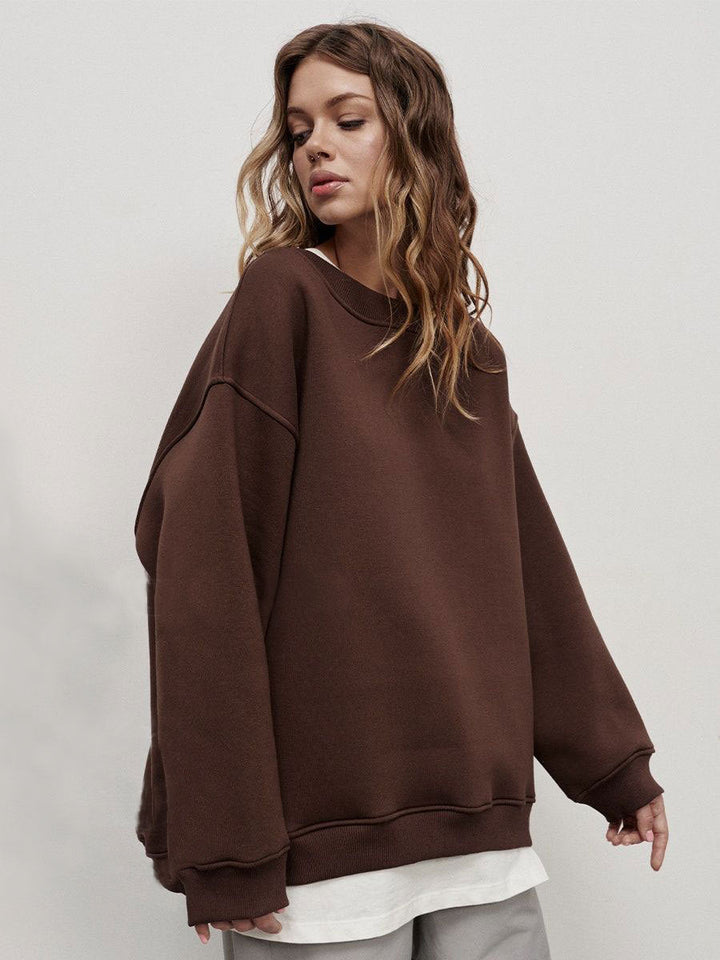Damen Oversized Sweatshirt im lässigen Stil mit übergroßen Ärmeln und elastischen Bündchen Drune