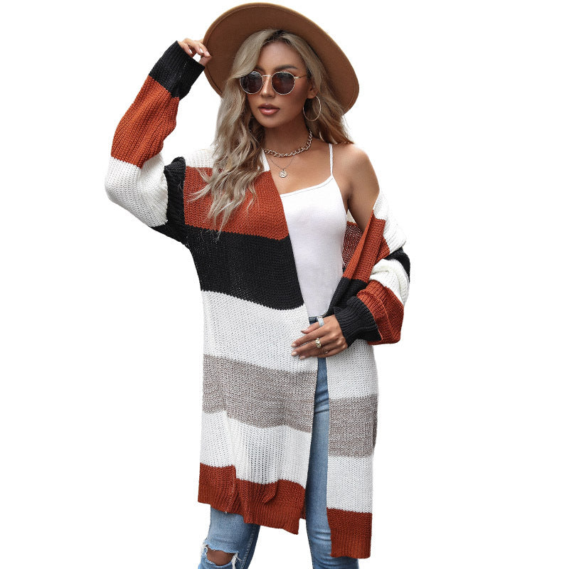Damen Strickjacke mit verführerischem Farbblock-Design und gemütlichem Schnitt Drune