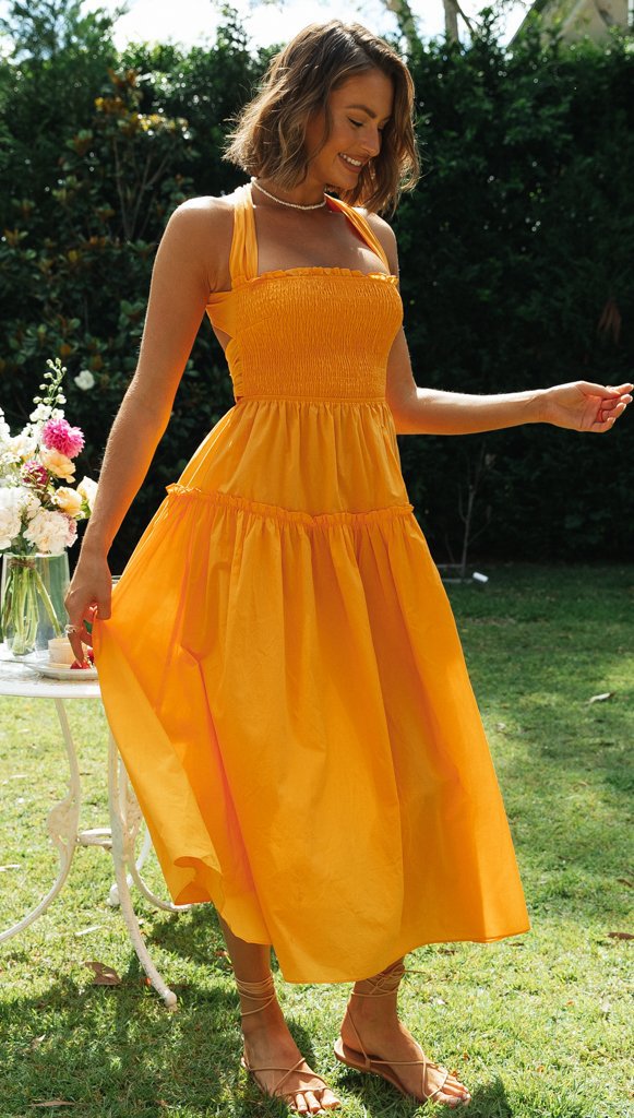 Damen Maxikleid mit tieferem Rückenausschnitt und seitlichen Schleifen Drune