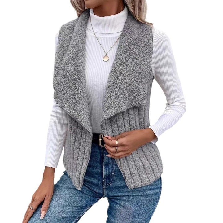 Damen Weste mit kuscheligem Fleece und offenem Kragen Drune
