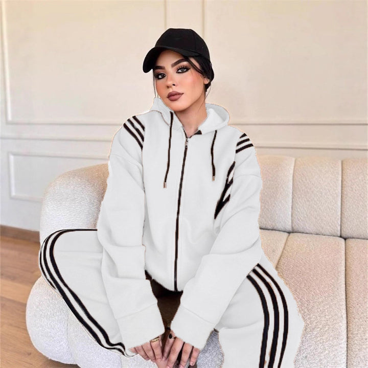Damen Sportlicher Jumpsuit mit hohem Kragen und seitlichem Reißverschluss Drune