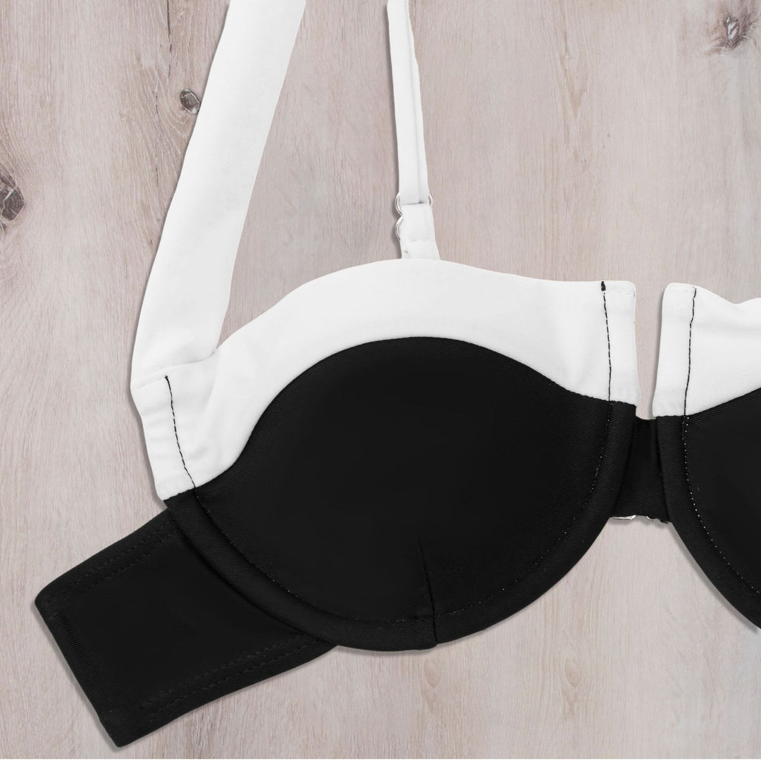 Damen Bandeau-Bikini mit trendigem Aufbau und verstellbaren Trägern Drune