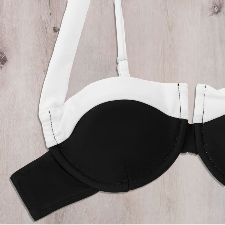 Damen Bandeau-Bikini mit trendigem Aufbau und verstellbaren Trägern Drune