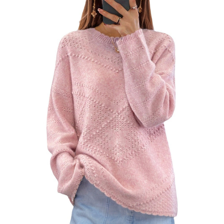 Damen weicher Strickpullover mit raffinierten Strukturmustern und lässigem Schnitt Drune