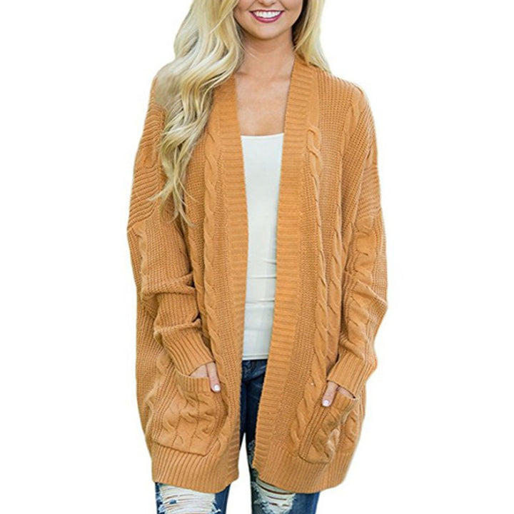 Damen Grobstrick Cardigan mit tiefen Taschen und eleganter Struktur Drune