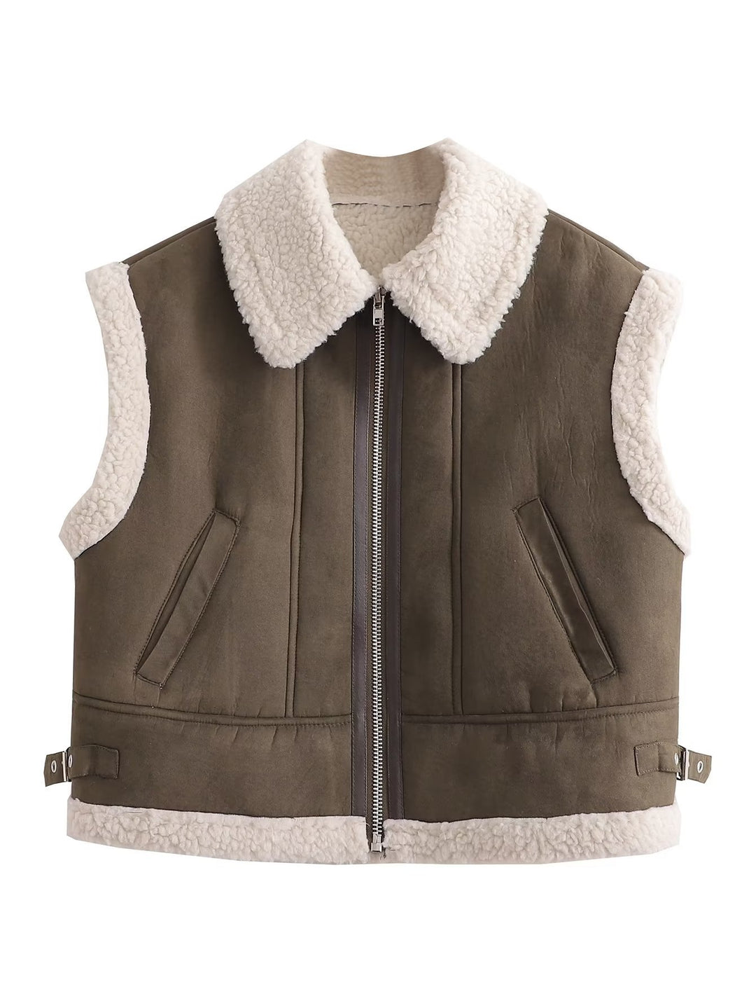 Damen modische Weste mit weichem Fleecefutter und modernem Design Drune