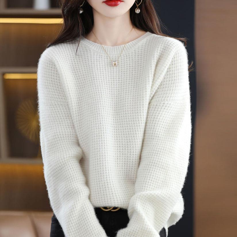 Damen lässiger und warmer Pullover aus noblem Strick Drune
