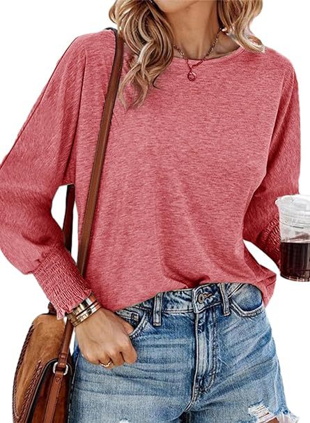 Damen lässiges Langarmshirt mit einzigartigen Ärmelabschlüssen Drune