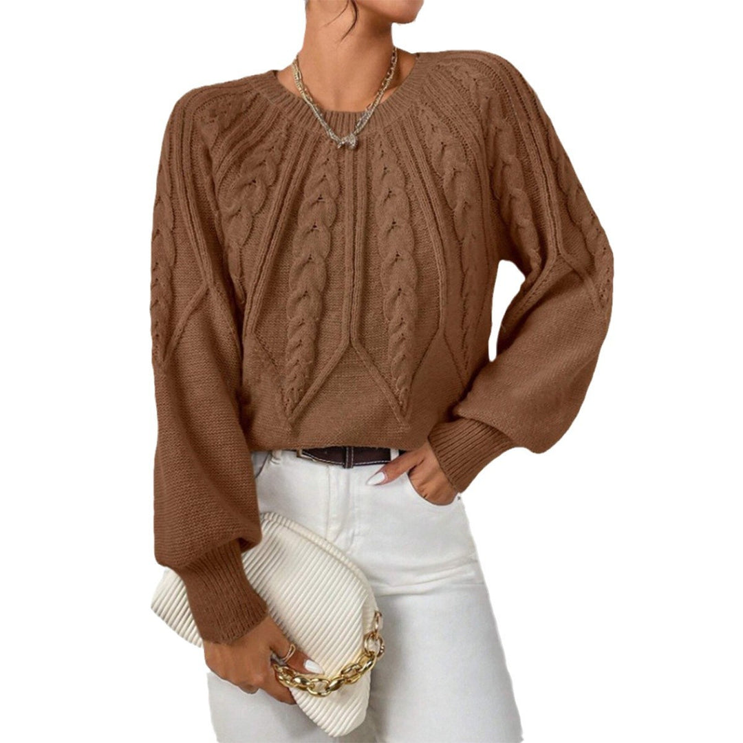 Damen Grobstrickpullover mit detailverliebtem Zopfmuster und weitem Schnitt Drune