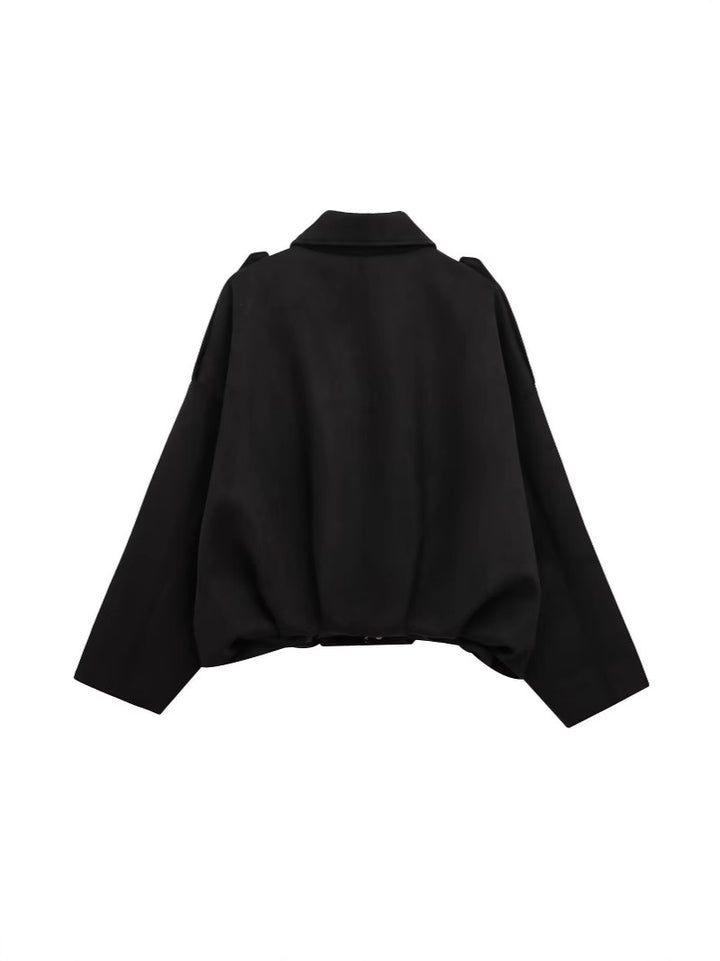 Damen Oversized Wildleder Utility Jacke Drune