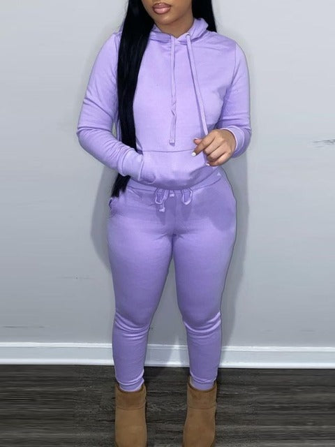 Herren nan sportliches Jogginganzug-Set mit Kapuzenpullover Kängurutasche und schmal zulaufender Jogginghose Drune