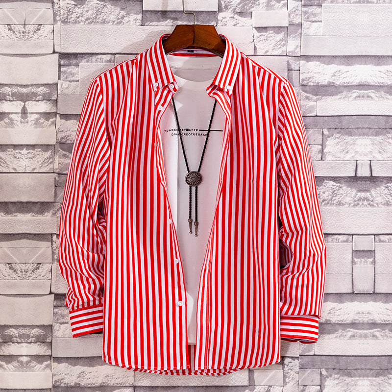 Herren nan lässige Hemdjacke aus leichter Baumwollmischung mit Button-Down-Kragen Drune