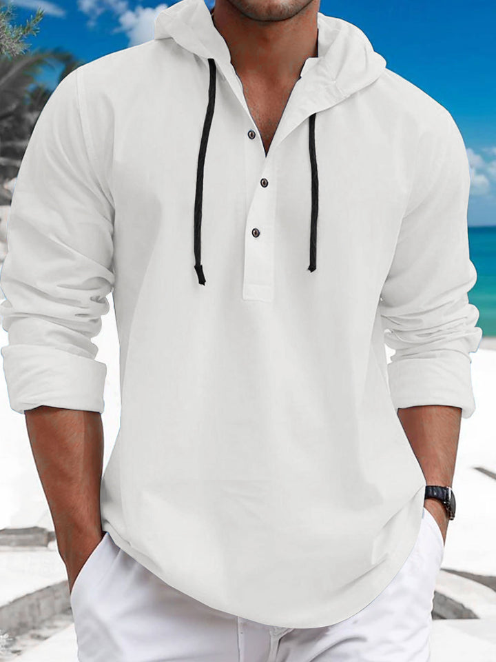 Herren Kapuzenpullover mit modischem Knopfdruck und lässigem Schnitt Drune