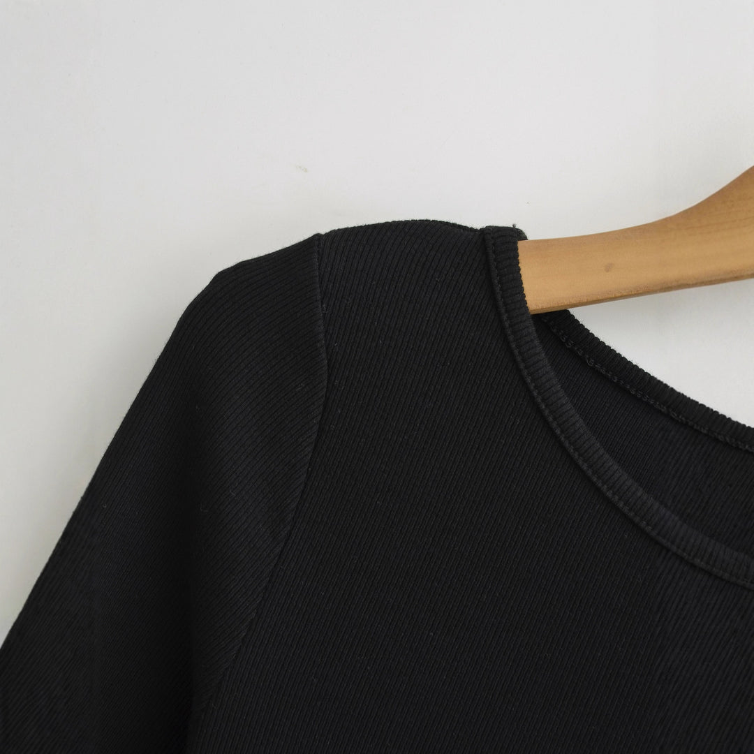 Damen langärmliges Oberteil mit elegantem Rundhalsausschnitt Drune