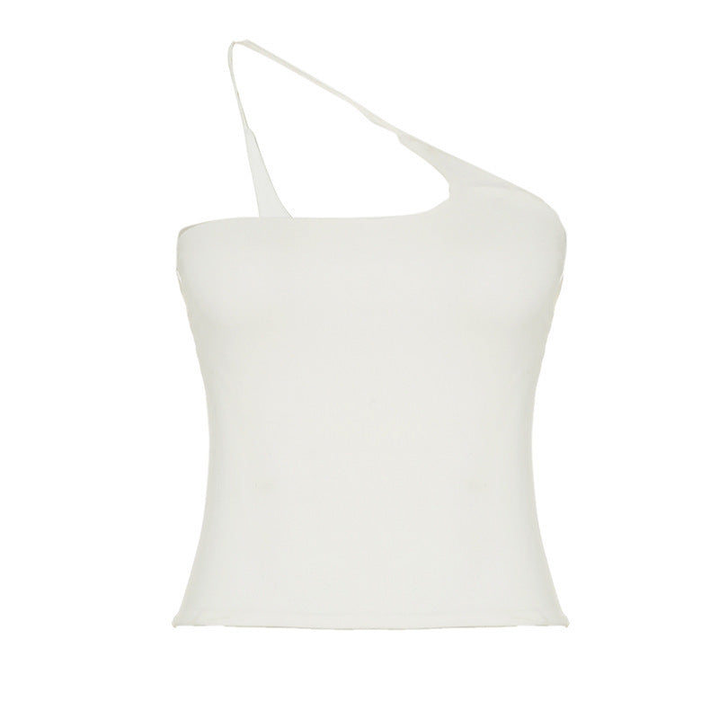 Damen Sportliches One-Shoulder Top Drune