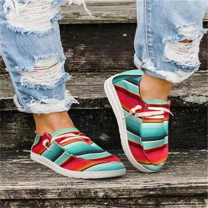Damen bequeme Slip-On Sneakers mit atmungsaktivem Obermaterial und flexibler Sohle Drune