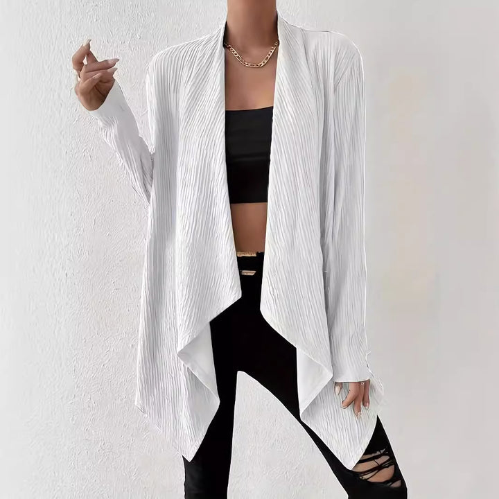 Damen Drapierte Langjacke aus atmungsaktivem Material mit modernem Schnitt Drune