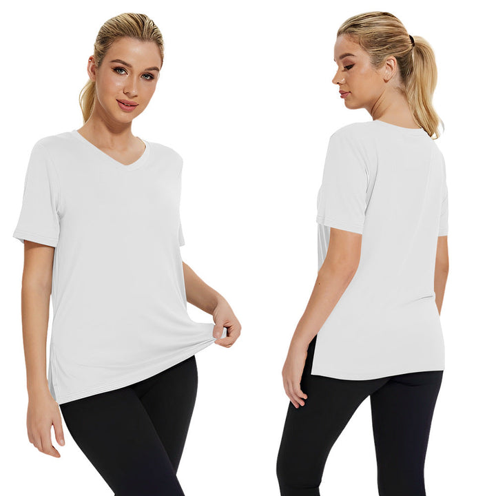 Damen Funktionales V-Ausschnitt Sportshirt mit atmungsaktiver Technologie Drune