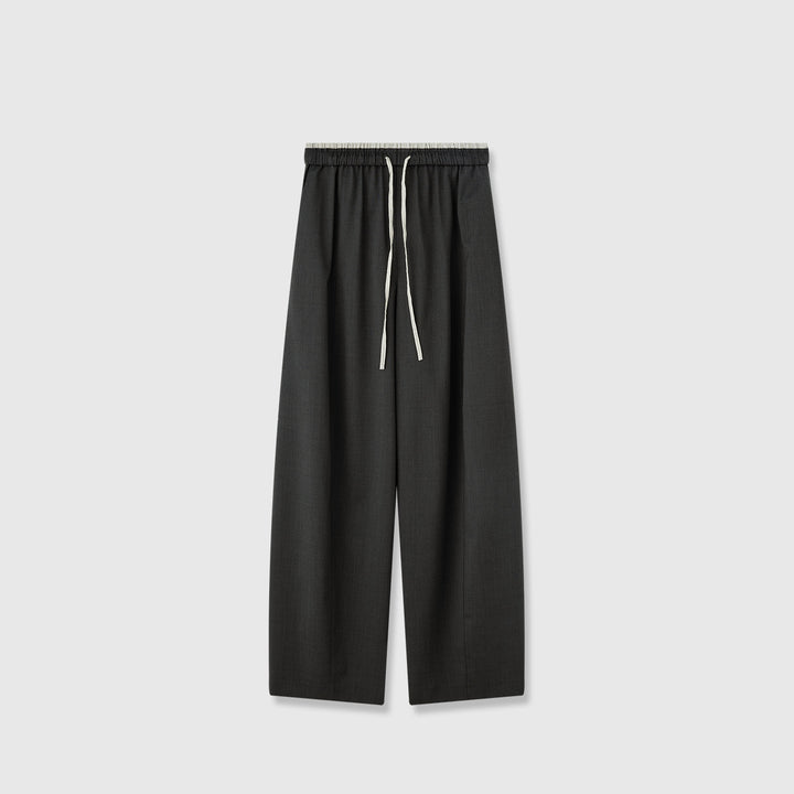 Damen weite Stoffhose mit elastischem Bund und praktischen Taschen Drune