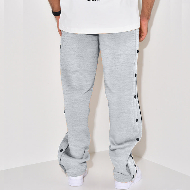 Herren Sportliche Jogginghose mit Druckknopf-Detail und seitlichen Taschen Drune