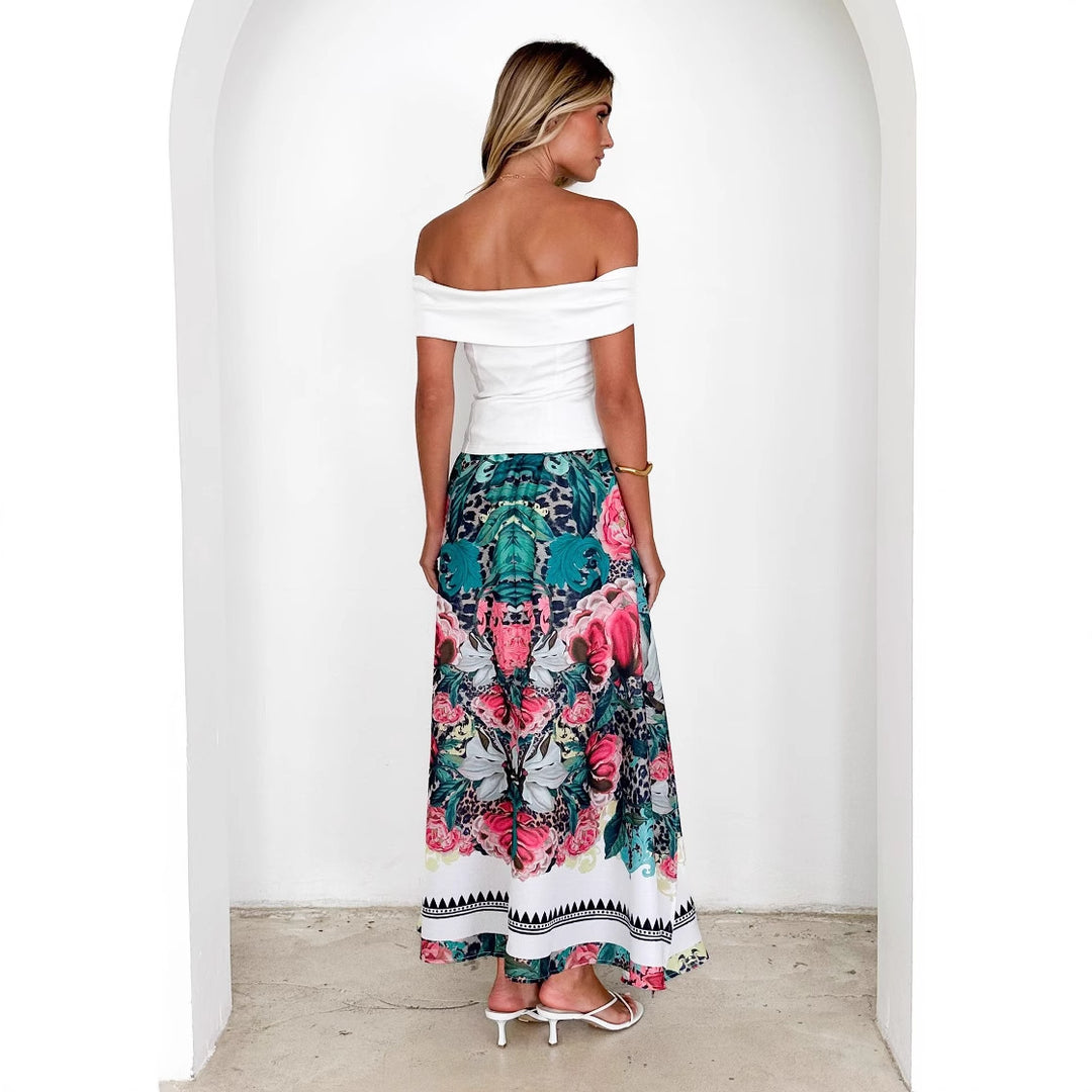 Damen Maxirock mit floralem Muster Drune