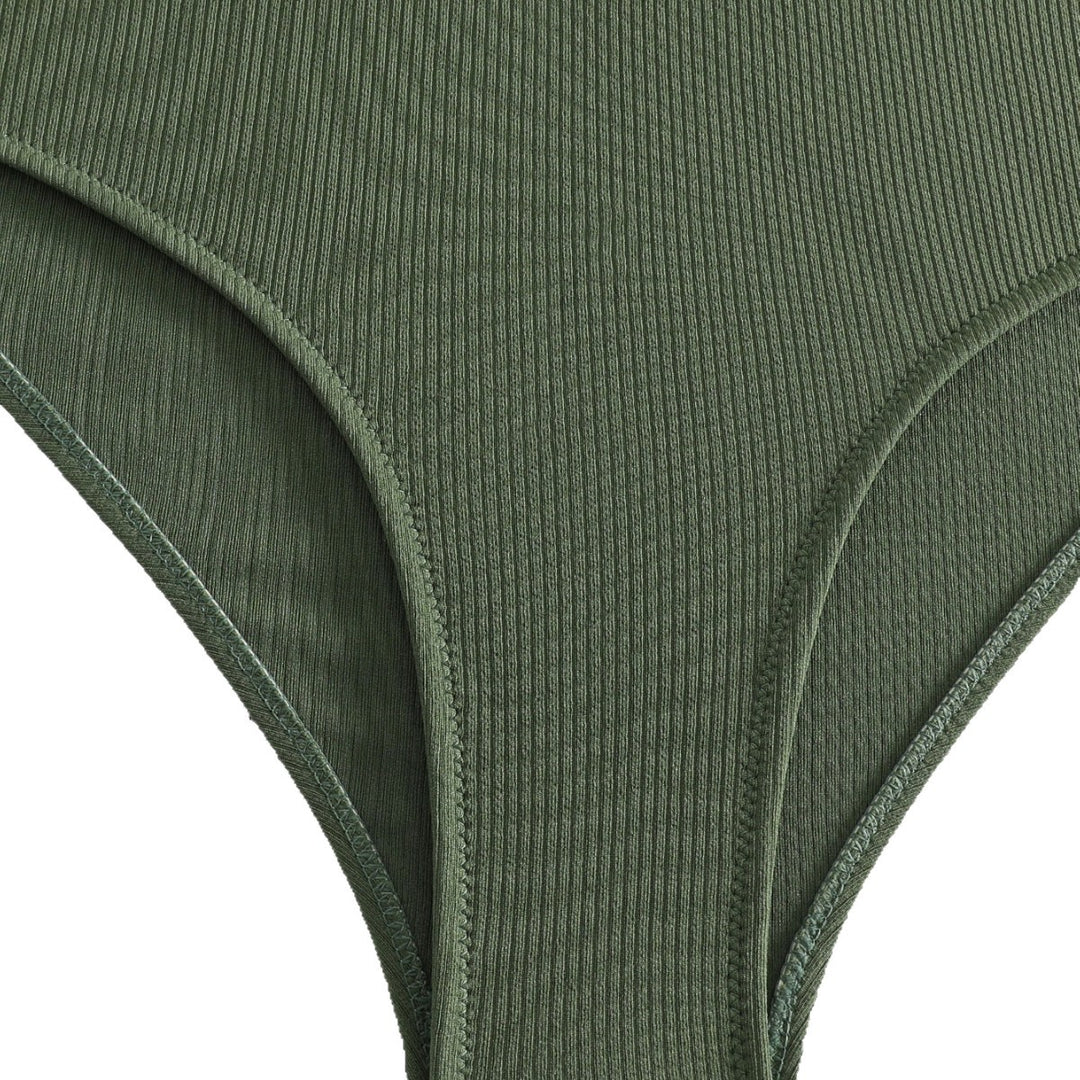 Damen Sportlicher Hochgeschnittener Bikini Drune