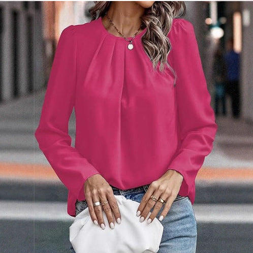 Damen Bluse mit eleganter Drapierung Drune