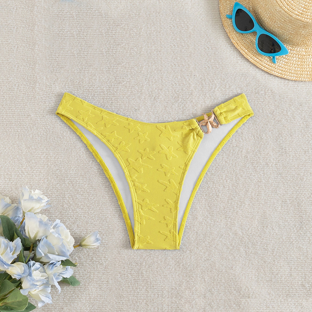 Damen Hochgeschnittenes Bikiniunterteil mit floralen Mustern Drune