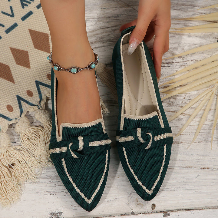 Damen Slip-On Mokassins mit elegantem Knoten-Detail Drune