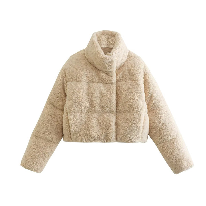 Damen Kuschelige Kurzjacke aus Fleece mit hohem Kragen Drune