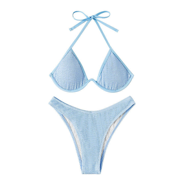 Damen Triangel-Bikini mit strukturiertem Oberteil und hoher Taille Drune