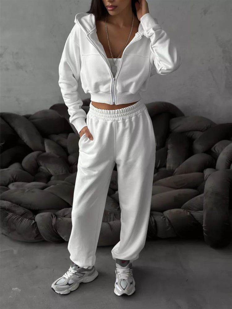 Damen Sport Set mit cropped Jacke und weiten Hosen Drune