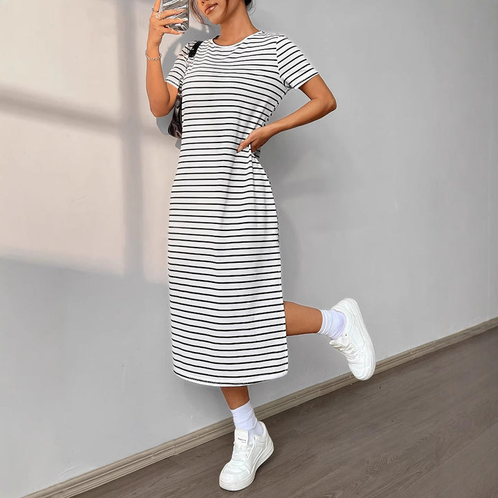 Damen Streifen-Maxikleid aus weichem Jersey Drune