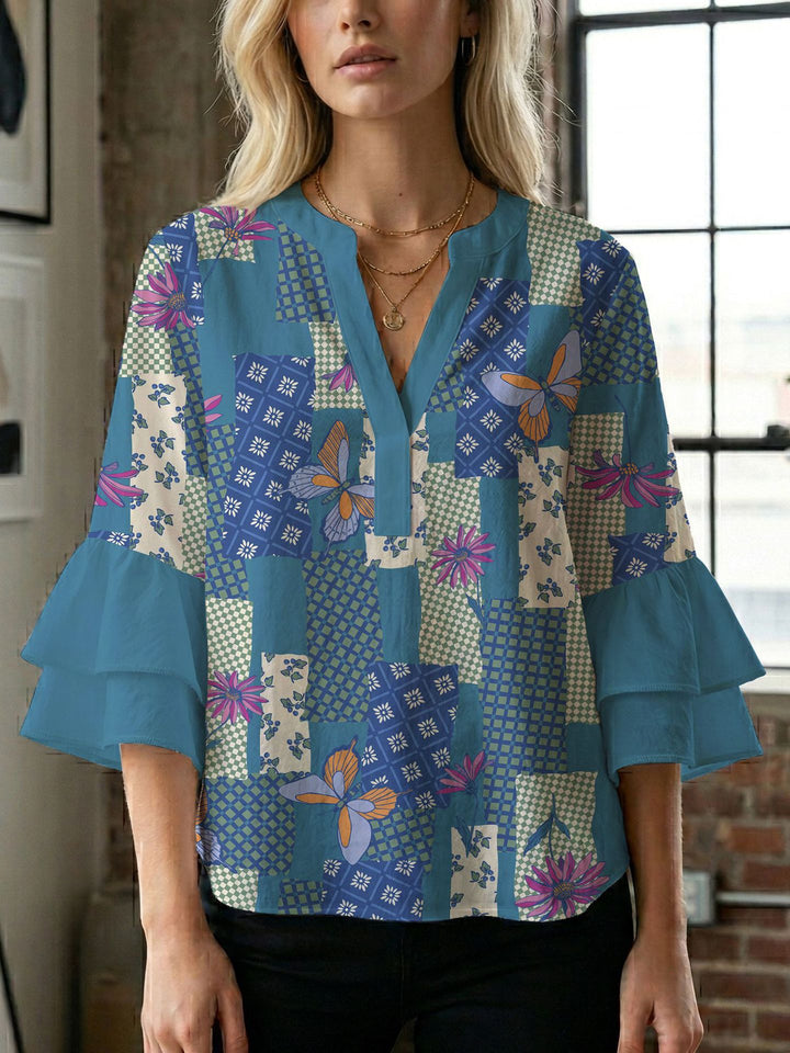 Damen Bluse mit wunderschönen floralem Design Drune