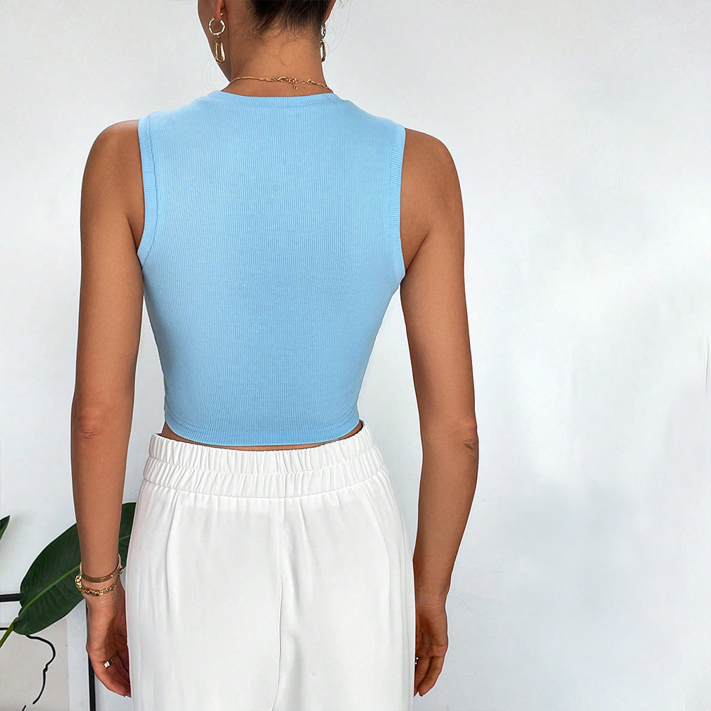 Damen cropped Tanktop mit elegantem Knoten-Design Drune