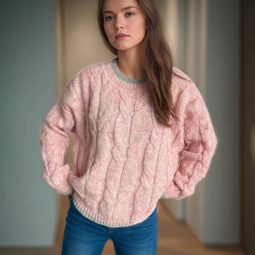 Damen Grobstrickpullover mit Struktur und lässigem Design Drune