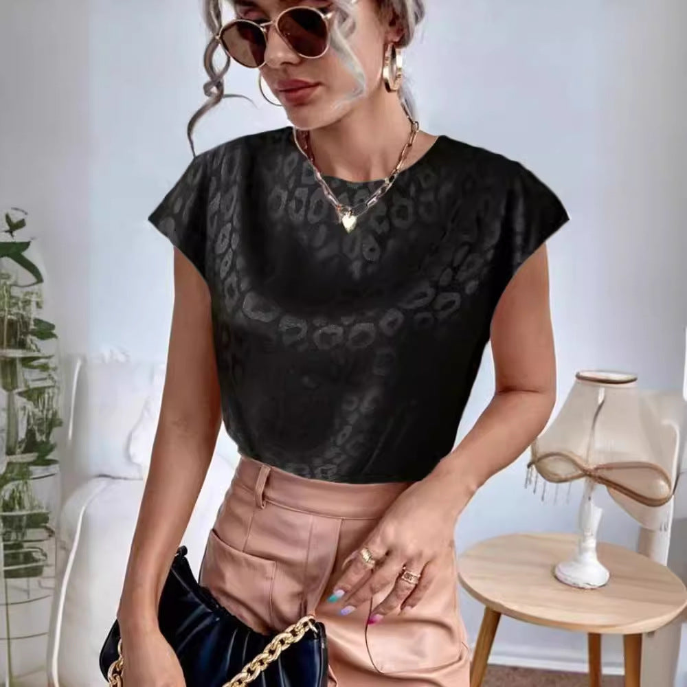 Damen Elegantes Tiermuster Oberteil Drune
