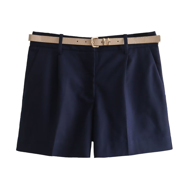 Damen elegante Shorts mit praktischem Gürtel Drune