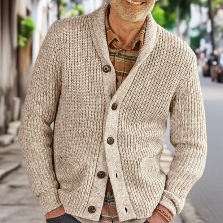 Herren Strickjacke mit strukturiertem Design und eleganten Knöpfen Drune