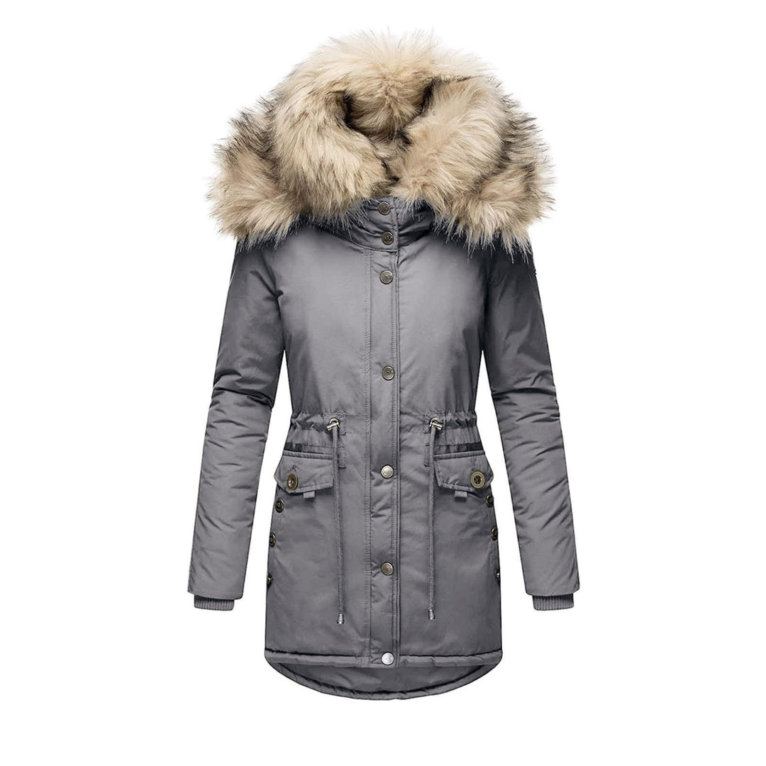 Damen Winterparka mit abnehmbarem Kunstfellkragen und praktischen Taschen Drune