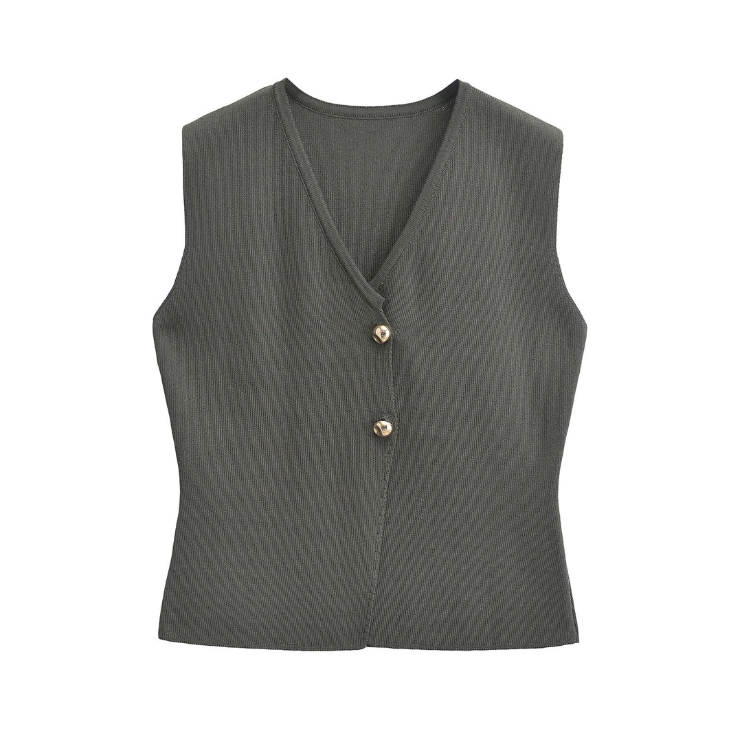 Damen Casual Button-Up Weste Drune